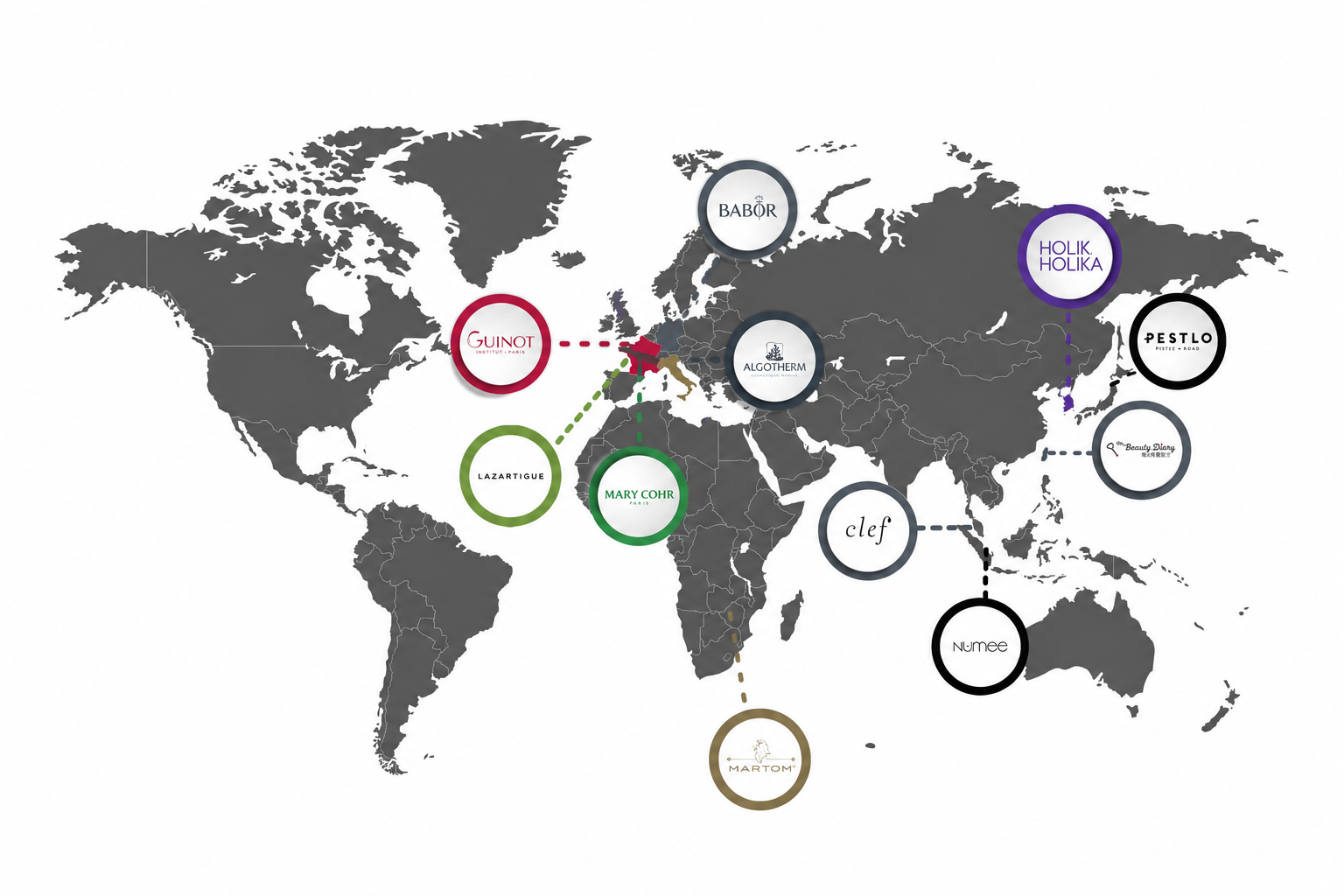 Luxor Beauty World global brand map